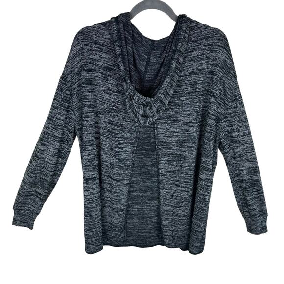 Wilfred Free Aritzia Black Hooded Lightweight Open Back Oversized Knit Top S - Picture 2 of 5